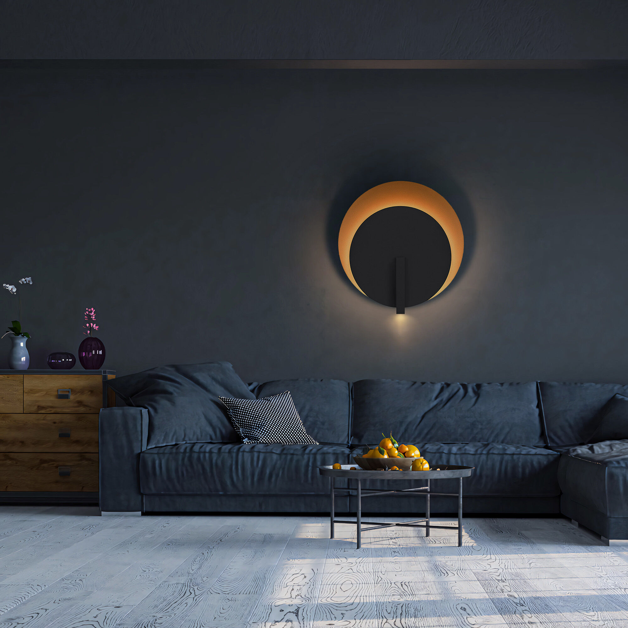 Eclipse LED 24.75 inch Sand Black Outdoor Wall Sconce